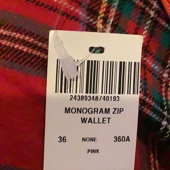 Henri Bendel fushia/white monogram zip wallet - Picture 6 of 6